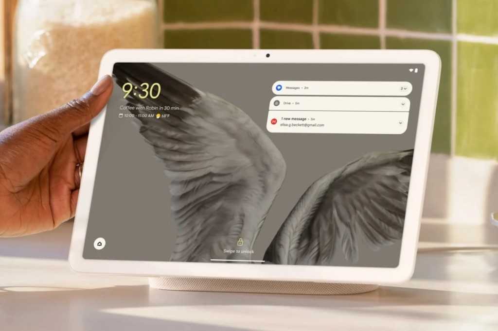 Google Pixel Tablet on counter